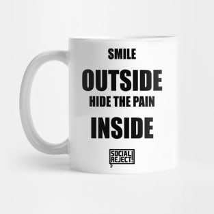 Smile Outside Hide The Pain Inside (Black) Mug